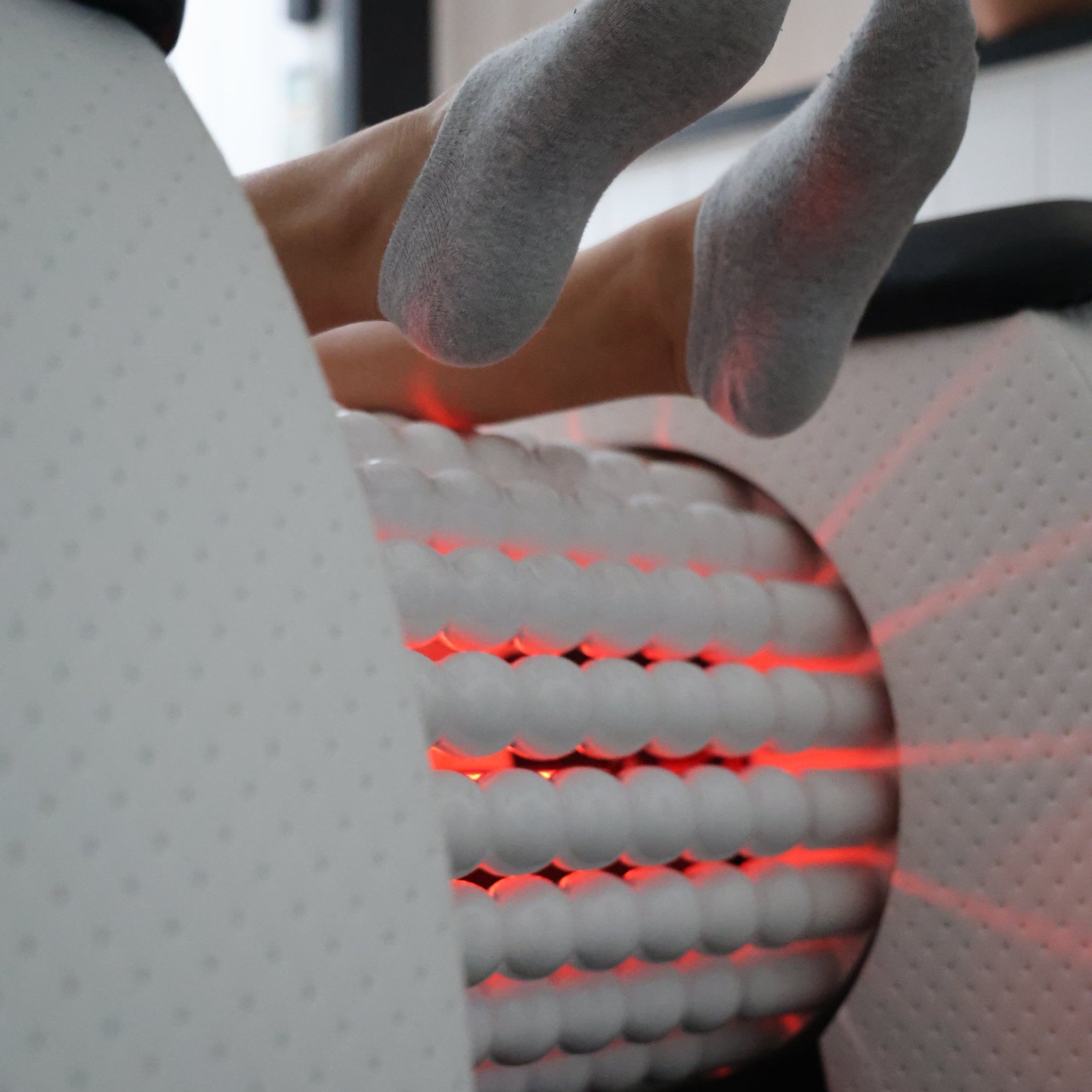 Close-up of lymphatic roll shaper machine embod